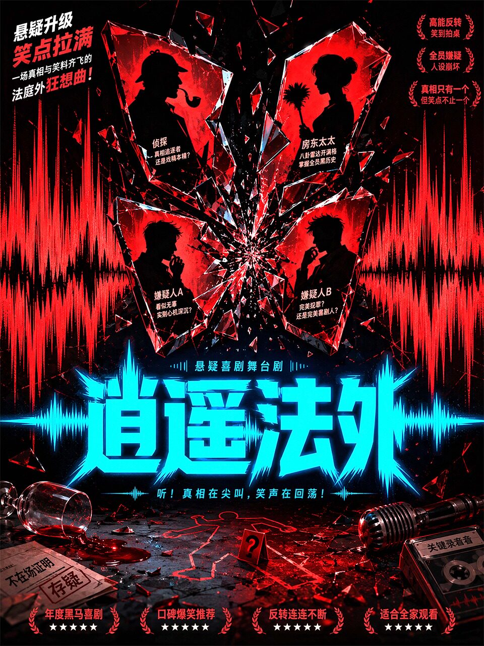 年度破圈黑马 | 沉浸式新喜剧《逍遥法外》精品专场|豪华阵容