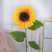 新款 高仿真向日葵太阳花绢花假花拍摄道具婚庆客厅桌面落地装 饰花