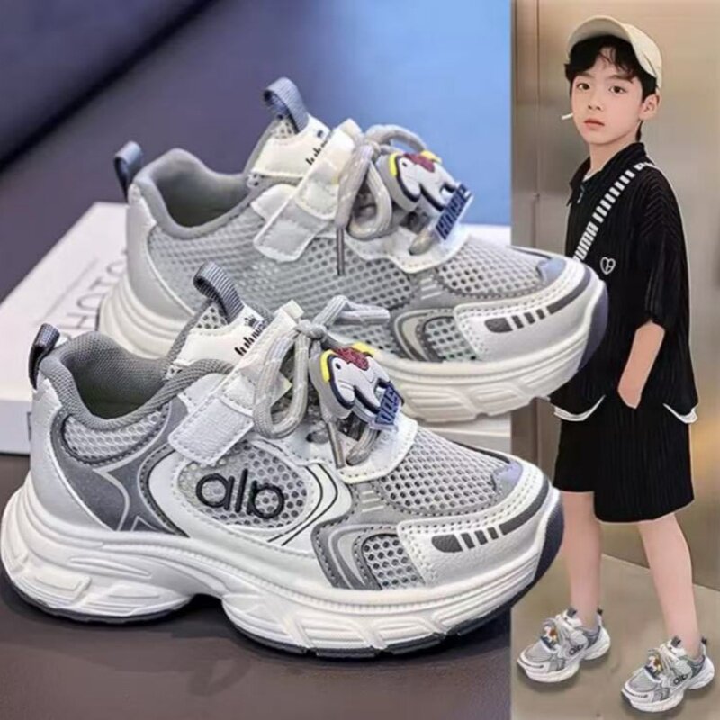 儿童运动鞋男童2026夏季新款男孩单网透气跑步鞋轻便软底鞋子