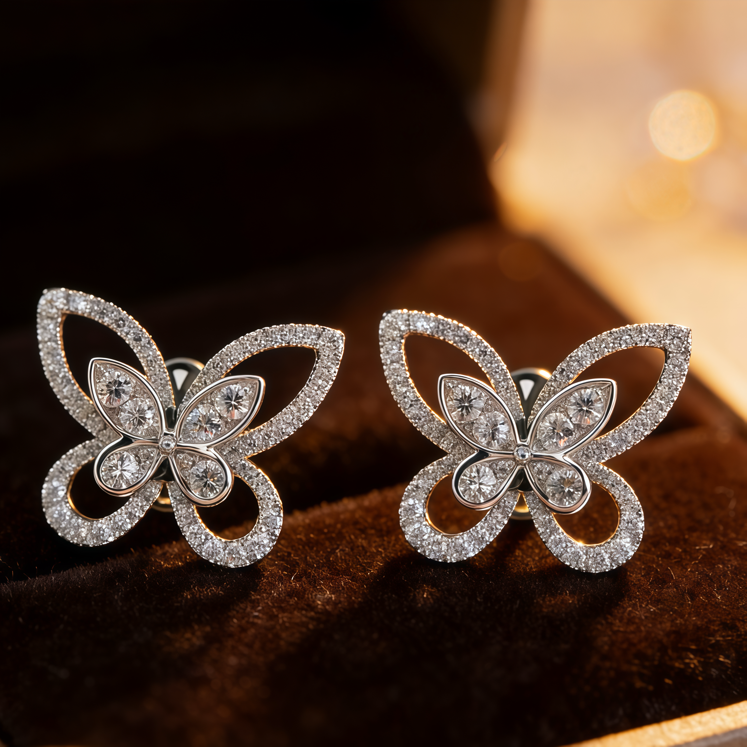 蝴蝶耳钉女纯银小众设计轻奢气质2025新款爆款秋冬耳饰