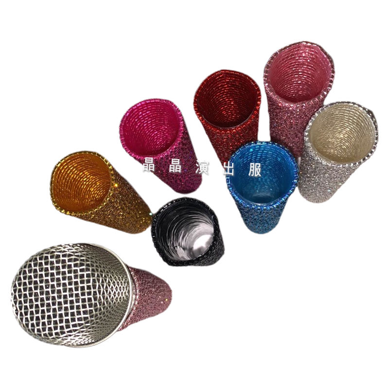 网红主播专用纽曼105电容有线闪钻镶钻麦套麦克风套演出话筒套装