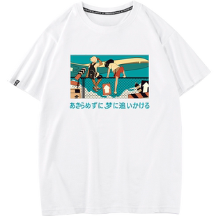 追梦赤子心衣服打底衫港味衣服卡通动漫T恤纯棉圆领短袖半袖体恤