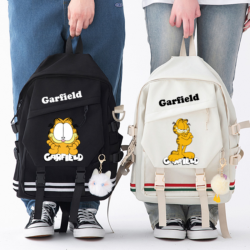 加菲猫双肩背包学生书包卡通背潮流动漫双肩包书包小学生双肩背包