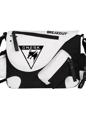 暗区突围单肩斜挎包 白狼连队游戏周边学生书包帆布旅行补习背包