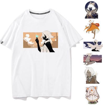 光遇圆领宽松短袖印花T恤棉