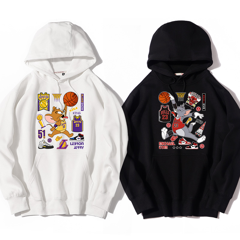 卡通动漫猫和老鼠飞人扣篮卫衣