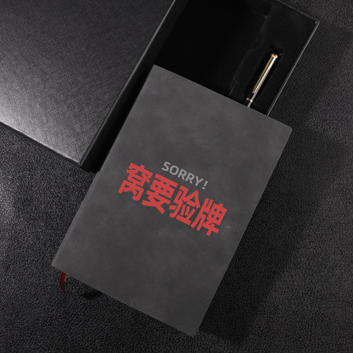 sorry 窝要验牌商务高档办公文具记事本软皮会议记录本笔记本日记