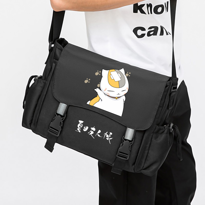 秀洛夏目友人帐猫咪老师周边书包娘口三三动漫背包单肩包斜挎包