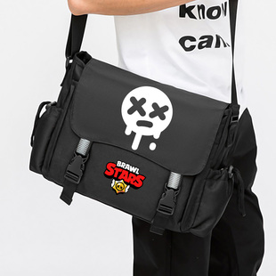 BrawlStars荒野乱斗游戏红拇指周边单肩斜挎包男女学生补习背包