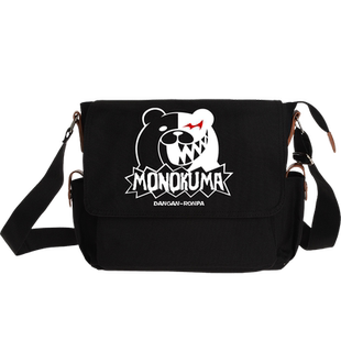 豆小萌弹丸论破黑白熊斜挎包单肩书包学生二次元cos动漫周边背包