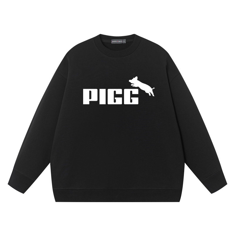 pigg恶搞彪猪佩奇衣服圆领宽松纯棉长袖卫衣男潮牌打底衫休闲装,模玩/动漫/周边/娃圈三坑/桌游,动漫T恤/鞋帽/服装,淘宝优惠券,粉丝福利购,淘宝优惠卷