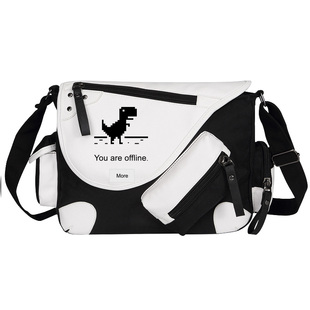 谷歌IT狂人周边程序员印花斜挎包单肩包书包中小学生帆布包邮差包