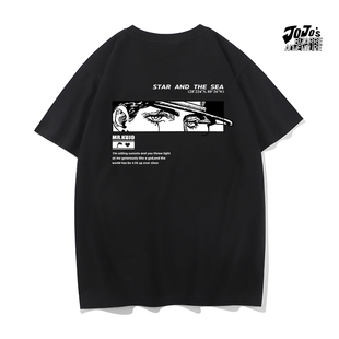 纯棉 日系复古动漫周边空条承太郎短袖 jojo 奇妙冒险T恤联名夏季