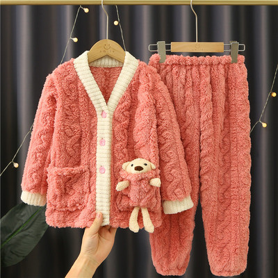 睡衣法兰绒家居服套装