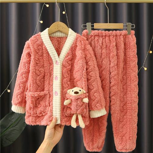 睡衣法兰绒家居服套装