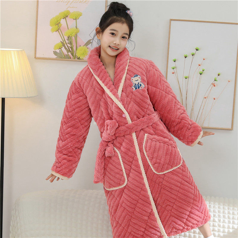 儿童冬季睡袍三层夹棉加厚睡袍女孩珊瑚绒睡衣大童浴袍家居睡袍,童装/婴儿装/亲子装,家居袍/睡袍,淘宝优惠券,粉丝福利购,淘宝优惠卷
