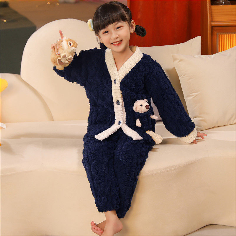 睡衣法兰绒家居服套装