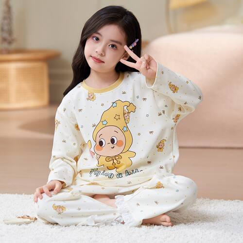女童睡衣纯棉儿童青少年家居服