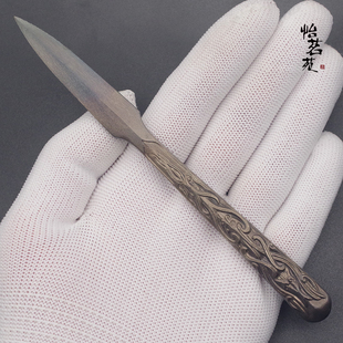 龙泉手工剑村胡小军高档不锈钢普洱茶刀茶针撬茶饼开茶砖专用工具