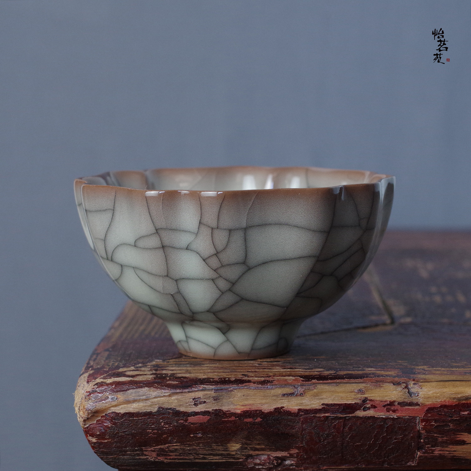 王文传世哥窑铁胎茶杯 传承冰裂金丝铁线 古法烧制收藏级茶具单品