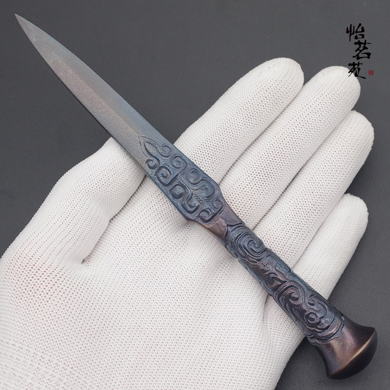 龙泉剑村胡小军复古精铸凤凰涅玺撬普洱茶刀切茶饼开茶砖专用工具