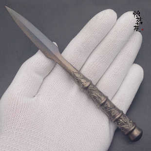 龙泉剑村胡小军不锈钢手工精雕古法脱腊撬黑茶饼开普洱砖茶刀茶针