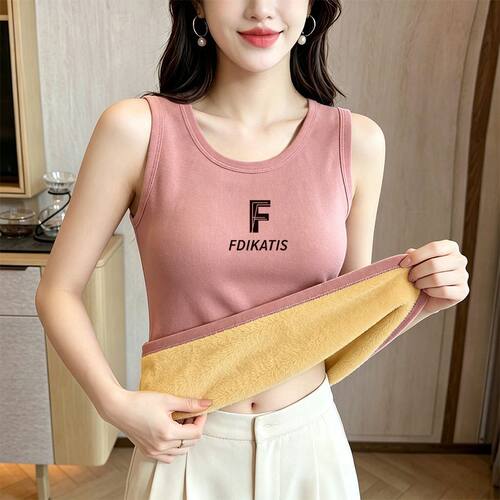 秋冬加绒保暖显瘦女打底背心