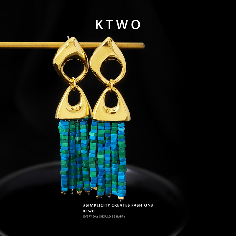 欧式夸张流苏耳坠耳钉女小众大气时尚设计几何串石纯银针耳环耳饰