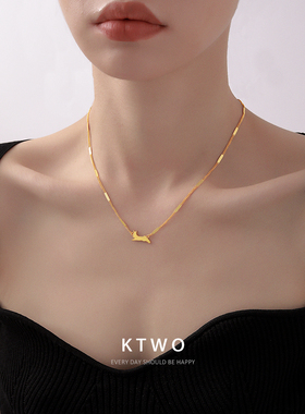 本命年兔子项链女高级设计感镀k金百搭新款轻奢小众锁骨颈链饰品