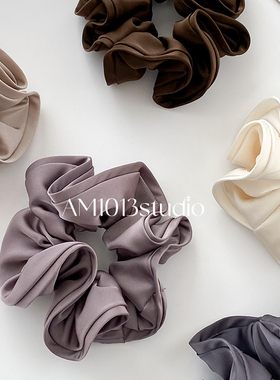 AM1013法式木耳边缎面猪大肠发圈复古头绳高级感发绳气质拉不断