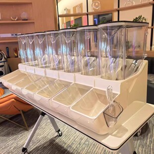 超市五谷杂粮展示盒上存下销流动式重力盒带盖透明塑料盒爆米花桶