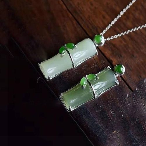 东陵玉竹节女款项链吊坠挂件