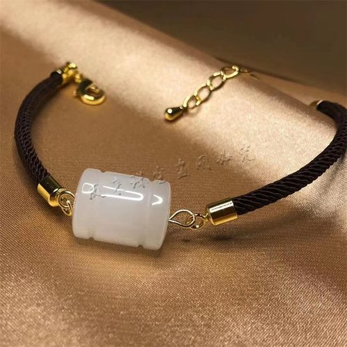 新疆羊脂玉白玉转运珠手链