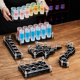 子弹杯shot杯套装 B52杯子弹杯架酒吧一口杯龙舌兰磨砂鸡尾酒酒杯