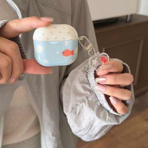 适用于ins风可爱泡泡小金鱼AirPods4保护套Pro3耳机套苹果airpods1第二三四代无线蓝牙防摔软壳女款