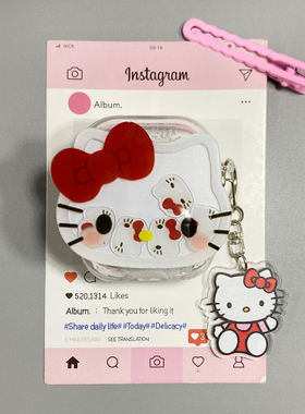 ins可爱摇摇乐Kitty秋冬流沙适用airpods pro2耳机套无线蓝牙苹果airpods1/2代3代新款4代防摔保护套个性