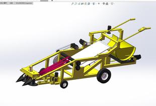 J1522 韭菜收割打捆一体机设计三维SW模型solidworks建模3D图设计