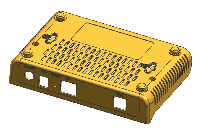 DZM028-实物路由器盖注塑模具设计\壳体外壳上盖底壳CAD图纸