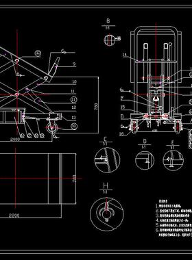 J453-倾斜式液压式升降平台设计CAD图纸