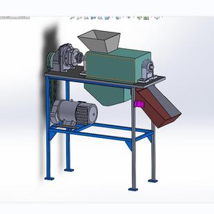 压榨机 榨汁机设计 说明 5张CAD图纸 J1638 SW三维图 螺旋式