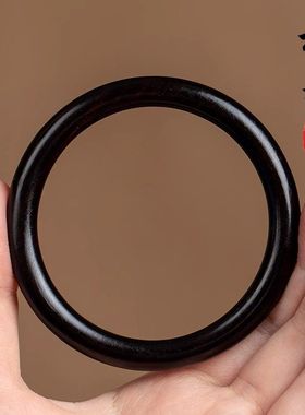 涛天然黑檀木手镯女款绿檀血檀紫光檀素圈文玩檀香木镯子木手镯