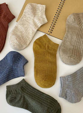 袜子女韩版ins潮流学院风日系女士短袜浅口纯棉情侣船袜春夏薄款