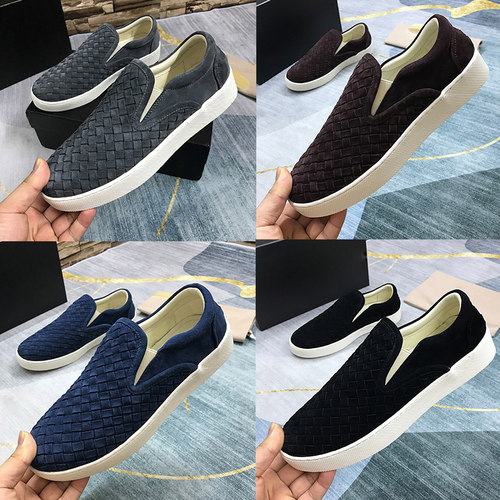 轻奢欧洲站编织男鞋真皮BOYE.BV.DG乐福鞋一脚蹬懒人增高休闲板鞋