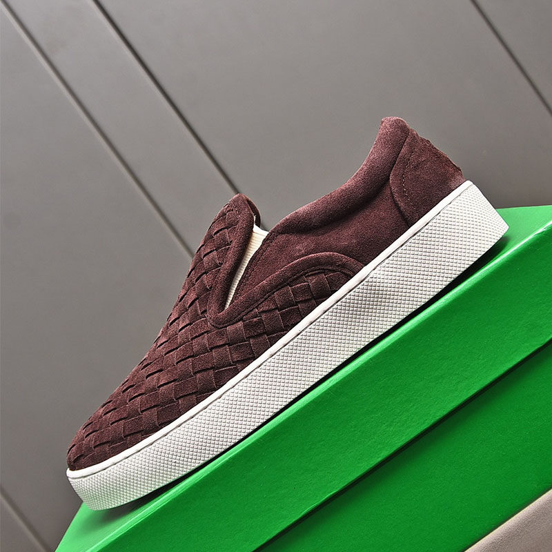 轻奢外贸真皮乐福鞋欧洲站编织男鞋BOYE.BV.DG一脚蹬磨砂皮渔夫鞋