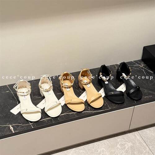 INSHUA一眼心动03/28 新品 26FW 一字带金属链条凉鞋女
