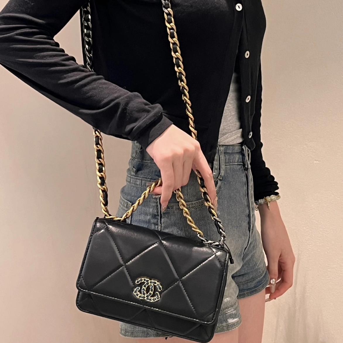 高端现货 小香风25C新款手柄Kelly超mini菱格链条手提单肩包1118