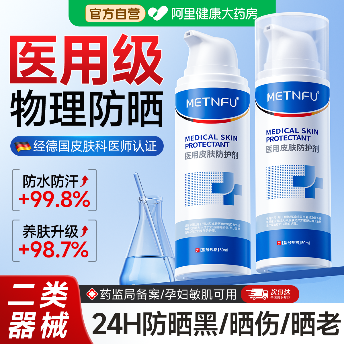 医用物理防晒霜身体面部美白清爽不油腻官方旗舰店正品男女械字号