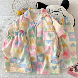 短袖 2026新款 云朵棉女士薄款 睡衣女夏季 可外穿三件套 今年流行爆款