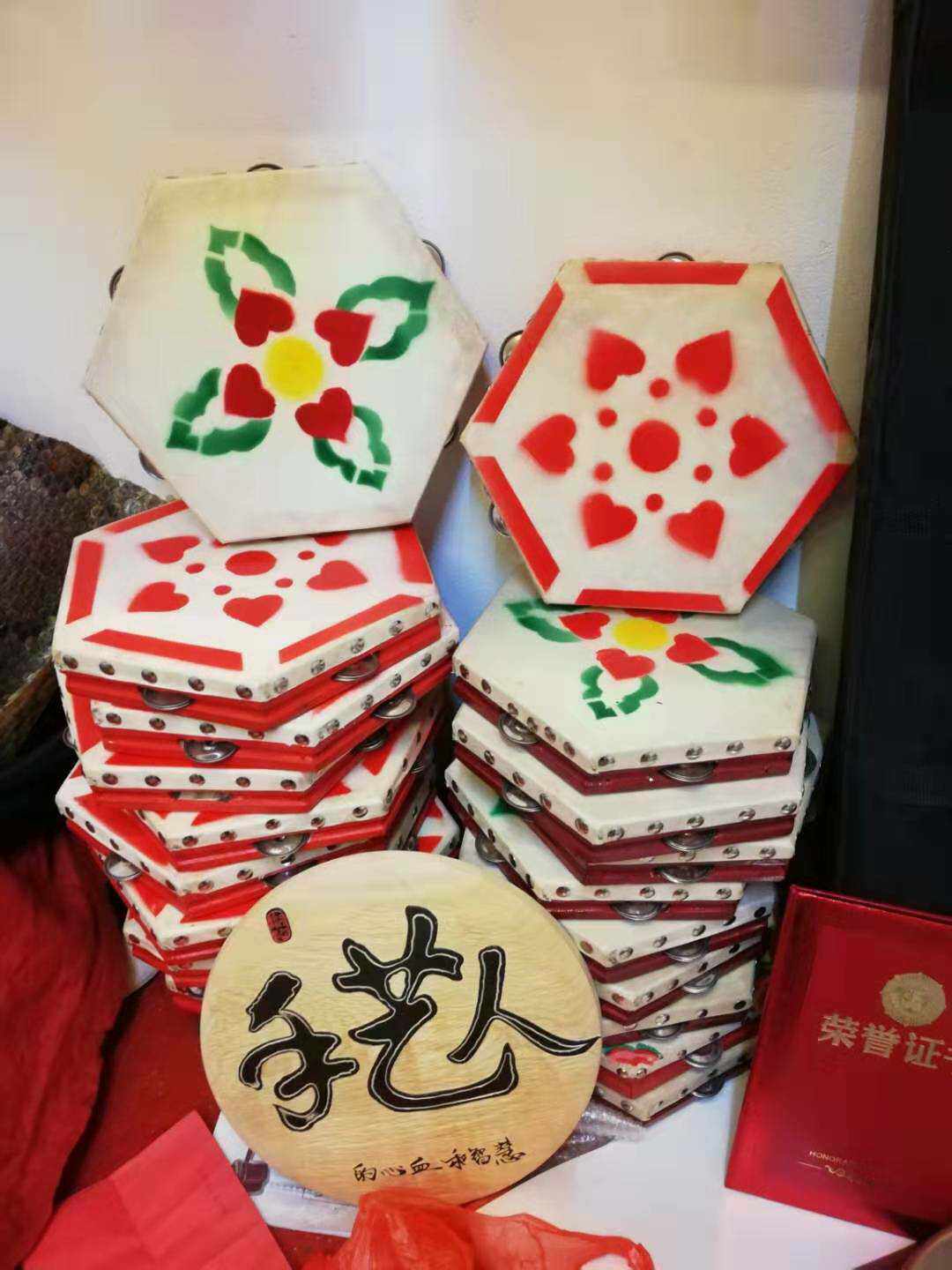 大理白族八角铃鼓单面白族舞蹈鼓多角鼓儿童演出鼓面民族鼓手鼓