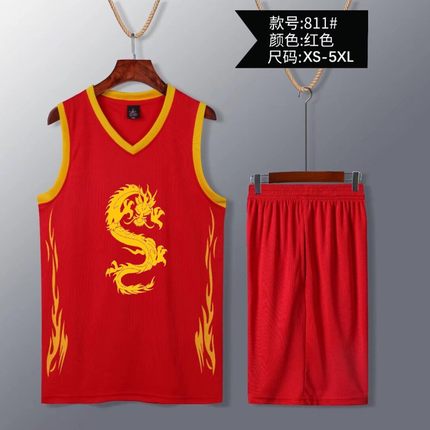 龙纹篮球服套装男赛龙舟儿童比赛训练童装球衣背心团购定制印字